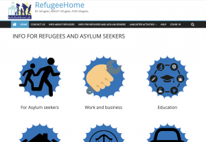 Screenshot of the Refugee Home website